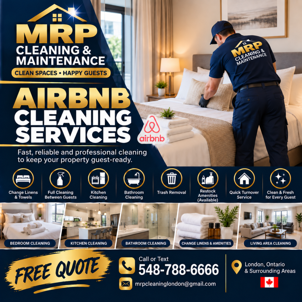 MRP Cleaning & Maintenance service advertisement — call 548-788-6666