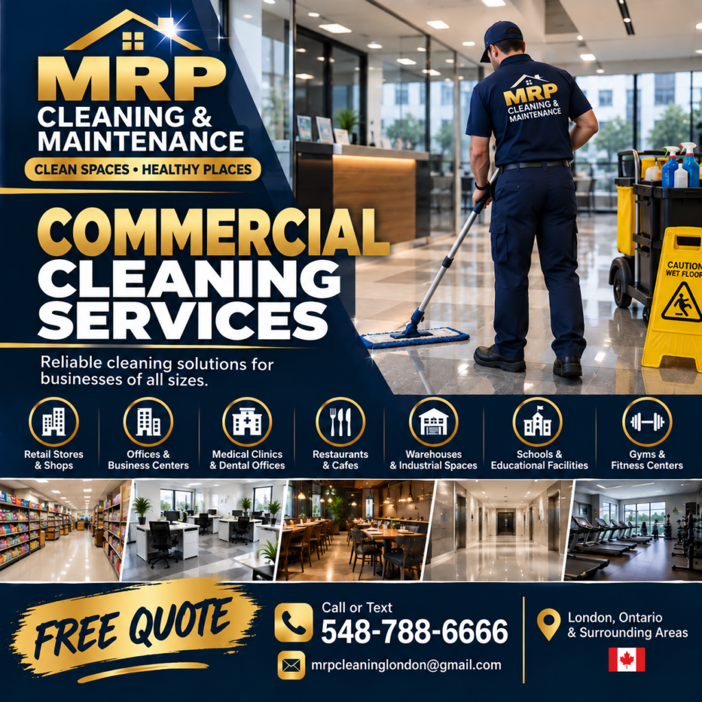 MRP Cleaning & Maintenance service advertisement — call 548-788-6666