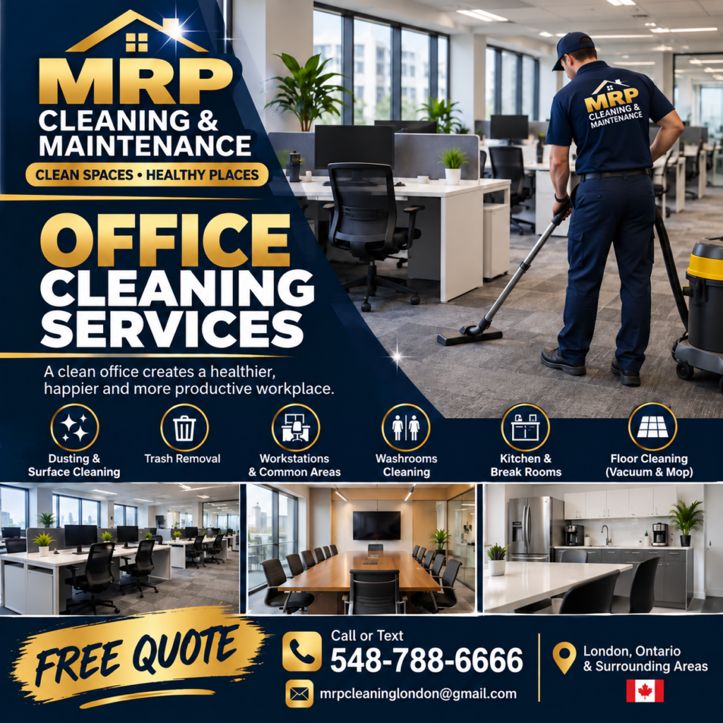 MRP office cleaning services in London Ontario
